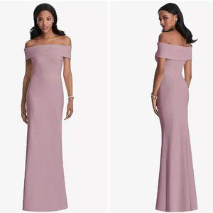 After Six | Natural Waist Off-the-Shoulder Mermaid Trumpet Dress in Dusty Rose